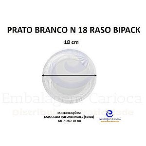 PRATO BRANCO N 18 RASO BIPACK CX.50X10