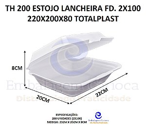 TH 200 ESTOJO LANCHEIRA FD. 2X100 220X200X80 TOTALPLAST