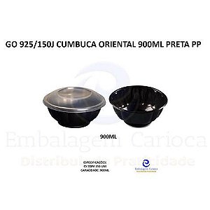 GO 925/150CJ CUMBUCA ORIENTAL 900ML PRETA PP GALVANOTEK