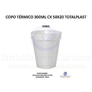 COPO TERMICO 300ML CX 50X20 TOTALPLAST