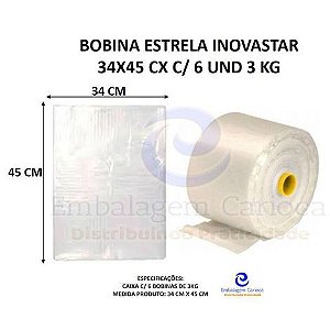 BOBINA ESTRELA INOVASTAR 34X45 CX C/ 6 UND 3 KG
