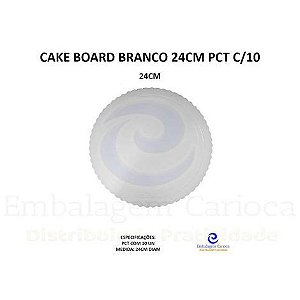 CAKE BOARD BRANCO 24CM PCT C/10