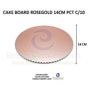 CAKE BOARD ROSEGOLD 14CM PCT C/10