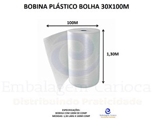BOBINA PLASTICO BOLHA 1,30X100M