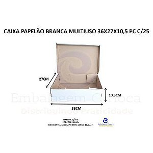 CAIXA PAPELAO BRANCA CUPCAKE 36X27X10,5 PC C/25 DURA