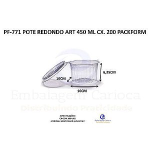PF-771 POTE REDONDO ART 450 ML CX. 200 PACKFORM