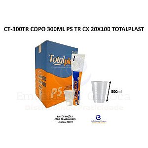 CT-300TR COPO 300ML PS TR CX 20X100 TOTALPLAST