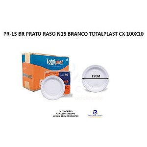 PR-15 BR PRATO RASO N15 BRANCO TOTALPLAST CX 100X10