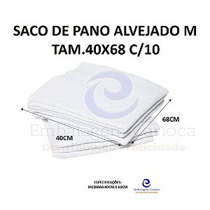 SACO DE PANO ALVEJADO M TAM.40X68 C/10