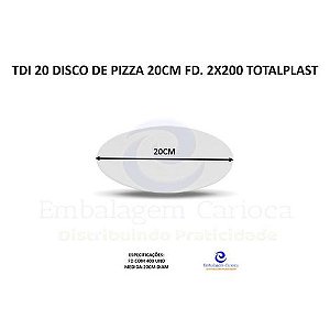 TDI 20 DISCO DE PIZZA 20CM FD. 2X200 TOTALPLAST