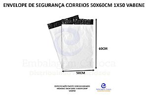 ENVELOPE DE SEGURANÇA CORREIOS 50X60CM 1X50 VABENE