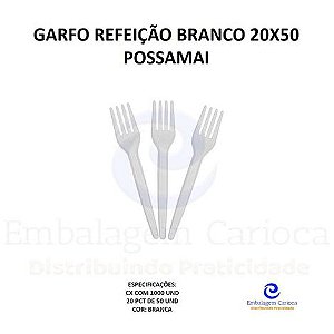 GARFO REFEICAO (LANCHE) BRANCO 20X50 POSSAMAI