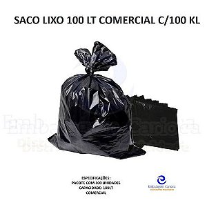 SACO LIXO 100 LT COMERCIAL C/100 KL