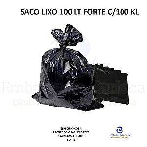 SACO LIXO 100 LT FORTE C/100 KL