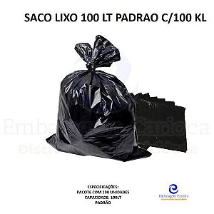 SACO LIXO 100 LT PADRAO C/100 KL