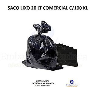 SACO LIXO 20 COMERCIAL LT C/100 KL