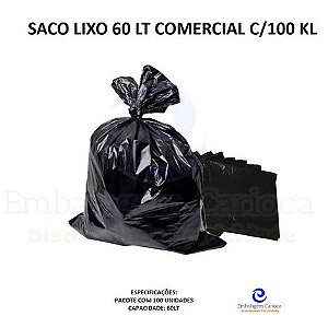 SACO LIXO 60 COMERCIAL LT C/100 KL