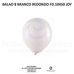 BALAO 8 BRANCO REDONDO FD.10X50 JOY