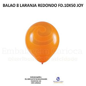BALAO 8 LARANJA REDONDO FD.10X50 JOY