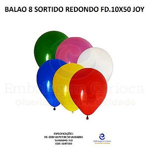 BALAO 8 SORTIDO REDONDO FD.10X50 JOY