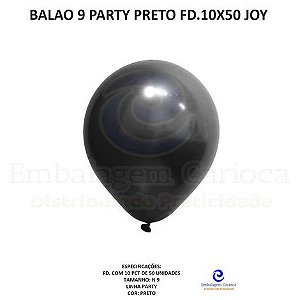 BALAO 9 PARTY PRETO FD.10X50 JOY