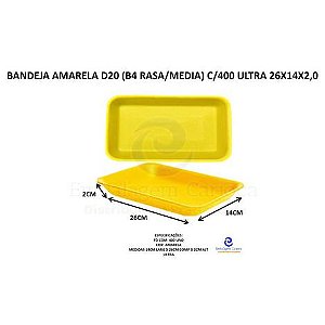 BANDEJA AMARELA D20 (B4 RASA/MEDIA) C/400 ULTRA 26X14X2,0