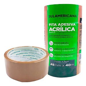 2300MAR - FITA MARRON POLIP. - 48MM X 40M - SULAMERICANA-CX120