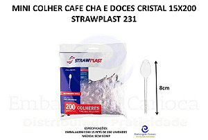 231 MINI COLHER CRISTAL CAFE CHA E DOCES 15X200 STRAWPLAST