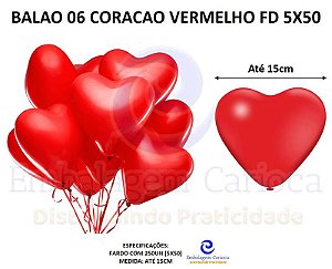 BALAO 06 CORACAO VERMELHO FD 5X50
