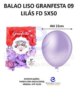 BALAO LISO GRANFESTA 09 LILAS FD 5X50