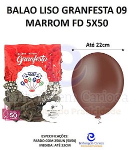 BALAO LISO GRANFESTA 09 MARRON FD 5X50