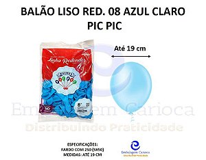 BALAO LISO RED. 08 AZUL CLARO PIC PIC FD 5X50