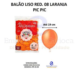 BALAO LISO RED. 08 LARANJA PIC PIC FD 5X50