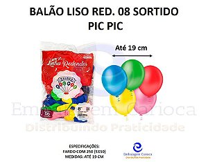 BALAO LISO RED. 08 SORTIDO PIC PIC FD 5X50