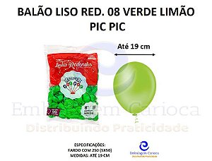 BALAO LISO RED. 08 VERDE LIMAO PIC PIC FD 5X50