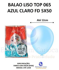 BALAO PERA LISO TOP 065 AZUL CLARO FD 5X50