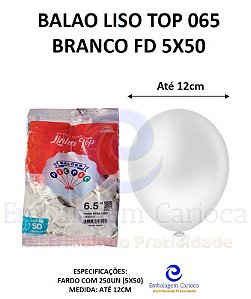 BALAO PERA LISO TOP 065 BRANCO FD 5X50