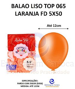 BALAO PERA LISO TOP 065 LARANJA FD 5X50