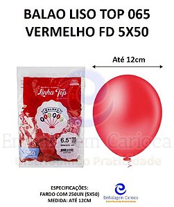 BALAO PERA LISO TOP 065 VERMELHO FD 5X50