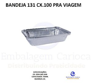 BANDEJA 131 CX.100 PRA VIAGEM - 750ML