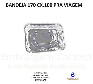 BANDEJA 170 CX.100 PRA VIAGEM - 1150ML