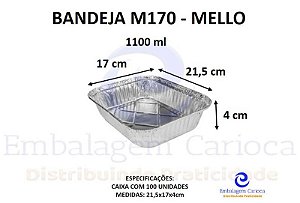 BANDEJA ALUMINIO M170 CX.100 MELLO-1100ML