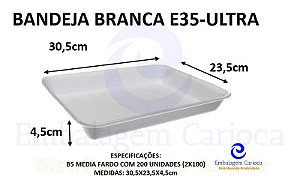 BANDEJA BRANCA E35 (B5 MEDIA) C/200 ULTRA 30,5X23,5X3,5