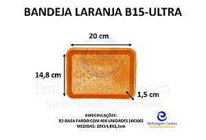 BANDEJA LARANJA B15 (B2 RASA) C/400 ULTRA 20X14,8X1,5