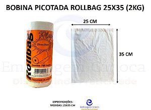 BOBINA PICOTADA ROLLBAG 25X35 KG