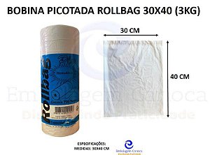 BOBINA PICOTADA ROLLBAG 30X40 KG