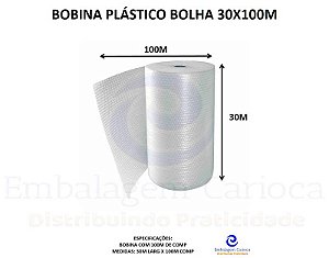BOBINA PLASTICO BOLHA 1,30X100M