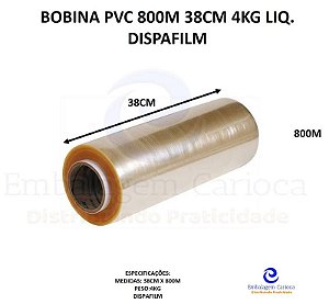 BOBINA PVC 800M 38CM DISPAFILM