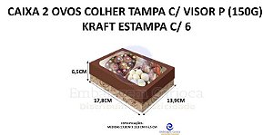 CAIXA 2 OVOS COLHER TAMPA C/ VISOR P (150G) KRAFT ESTAMPA C/6