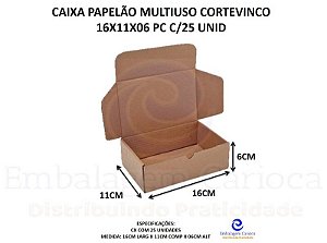 CAIXA PAPELAO (CORREIOS) MULTIUSO CORTEVINCO 16X11X06 PC C/25 UNID